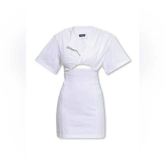 JACQUEMUS White T-Shirt Minidress size XS - Picture 4 of 14
